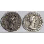 Faustina Junior silver denarius, Rome Mint 152-154 A.D., reverse:- Concordia standing facing, head