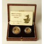 Brittannia two coin set 1988 (£25, £10) FDC boxed as issued