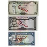 Yemen SPECIMEN (3), 20 Rials and 50 Rials issued 1990 and 1993, overprinted 'specimen' on both sides