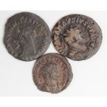 Carausius, billon antoninianus, first PAX AVG S C given to Colchester, Sear 13646, F, next ditto but