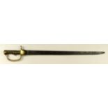 Bayonet: Pattern 1801 Baker Rifle bayonet 2nd Pattern Brass 'D' Knucklebow with single langet,