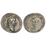 Domitian as Augustus, silver denarius, Rome Mint 88 A.D., obverse reads:- IMP CAES DOMIT AVG GERM