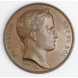 French Commemorative Medal, copper d.41mm: Napoleon, Peace of Vienna 1809, by Andrieu & Denon,