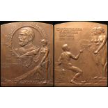 Romanian Exhibition Plaque, bronze 70x57mm: Romanian General Exposition 1906, signed R. CIZEK and