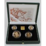 Four coin set 2000 (£5, £2, Sovereign & Half Sovereign) FDC boxed as issued