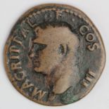 Agrippa copper as, struck at Rome in 37-41 A.D. in honour of his deceased grandfather by Caligula,