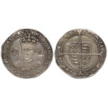 Edward VI silver sixpence, Fine Issue 1551-1553 of London, mm. Tun, Spink 2483, full, round, well