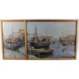 Vernon Ward. Two prints depicting harbour scenes, titled 'Safe Anchorage, Mousehole' & Silent