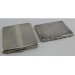 Two silver engine turned cigarette cases - One is Continental, marked 92,5 and one hallmarked for