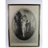 Norman Hirst. A large engraving, dated 1901 (Frost & Reed), depicting a semi nude female holding her