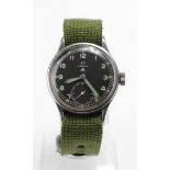 World War II military issue Omega wristwatch "Dirty Dozen" type. Inscribed on the back "W.W.W ^ Y