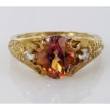 9ct Gold Mystic Topaz and White Sapphire Ring size O weight 4.5g