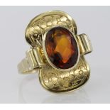 14ct Gold Tourmaline set Ring size K weight 5.4g