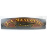 Painted oak boat name plaque / sign 'La Mascotte, Dover', circa early to mid 20th Century, 28cm x