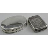 Victorian silver vesta case, hallmarked GU for George Unite, Birm. 1895 along with a modern silver