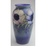 Moorcroft pottery salt glazed vase, circa 1930s, decorated with Anemone pattern, impressed marks,