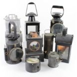 Railway interest. A collection of six assorted railway lamps, including a WWII C. Eastgate & Son,