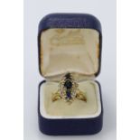 18ct Gold Sapphire and Diamond Ring size M weight 6.3g