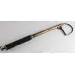 Fishing interest. A brass anglers gaff, with two extendable sections, extended length 95cm approx.