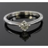 Platinum Diamond set Ring approx 0.20ct weight size L weight 3.6g