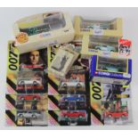 Corgi Diecast, seven 007 bubble pack cars, 07104 Daktari, 04413, 96951 and 96873 Morris Minis.