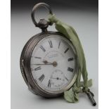 Silver open face pocket watch 'The Express English Lever', by J. G. Graves, Sheffield, white