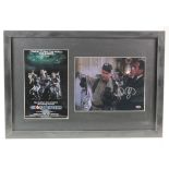 Large signed Ghostbusters display signed by Dan Ackroyd on an image from the film and framed with a