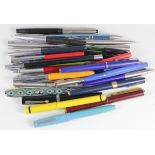 Pens. A collection of approximately twenty-five fountain pens, ballpoint pens etc., including