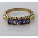 9ct Gold Tanzanite set Ring size O weight 3.4g