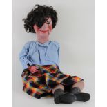 Ventriloquist dummy. An original ventriloquist dummy of a girl, circa early 20th century, papier