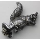 Chrome squirrel car mascot, total length 11.5cm approx.