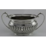 Silver fluted sugar bowl hallmarked GH London, 1911. Weighs 8.25oz