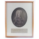 After John Faber Junior. Pen & ink, depicting a portrait of Stephen Poyntz, mounted with a