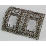 Buckles. Pair of white metal and paste Georgian shoe buckles. Very attractive design