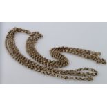Ladies 9ct "Muff" chain made into two necklaces, total weight 26.1g