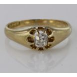 18ct Gold Solitaire Diamond Ring approx 0.25ct weight size O weight 4.3g