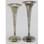 Pair of silver flower tubes with loaded bases hallmarked W&H Sheffield 1901