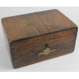 Oak box (possibly military related), brass plaque to front engraved 'R. P. Burns', height, width