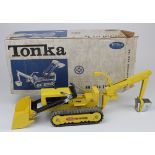 Tonka Toys yellow pressed steel Trencher (no. 534, Patent Pending), circa 1960s, contained in