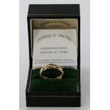 9ct Welsh Gold Celtic style Ring size N weight 2.7g with Box and COA