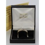 9ct Gold Brooks and Bentley Diamond Trilogy Ring size O weight 2.0g with COA