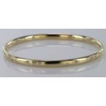 Yellow metal (tests 9ct) Bangle set with small Diamonds weight 25.2g