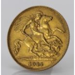 George V gold Half Sovereign 1911 GVF