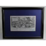 Carl Giles. Framed and glazed print "As shop steward of this school, I warn you that if Churchill
