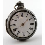 Early Victorian silver pair cased pocket watch, both cases hallmarked London 1846. Working when