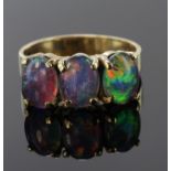 9ct Gold Ring set with doublet Opals size M weight 3.5g