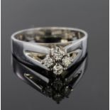 18ct White Gold four stone Diamond Ring size J weight 3.6g