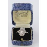 Art Deco style Gold and Platinum three stone Diamond Ring approx 0.75ct weight size N weight 4.5g