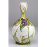 Rozenburg. An Art Nouveau egg shell porcelain vase, with floral decoration, makers marks to base '