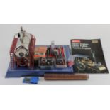 Wilesco D24 Steam Engine 580cc insulated brass boiler, hard soldered, safety valve chimney stack